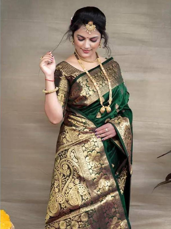 Glamgait Soft Lichi Silk Jacquard Saree