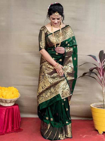 Glamgait Soft Lichi Silk Jacquard Saree