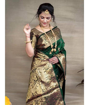 Glamgait Soft Lichi Silk Jacquard Saree