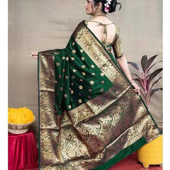 Glamgait Soft Lichi Silk Jacquard Saree