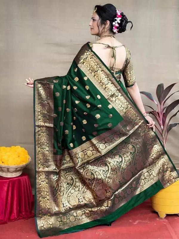 Glamgait Soft Lichi Silk Jacquard Saree