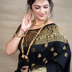 Glamgait Soft Lichi Silk Jacquard Saree