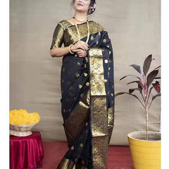 Glamgait Soft Lichi Silk Jacquard Saree