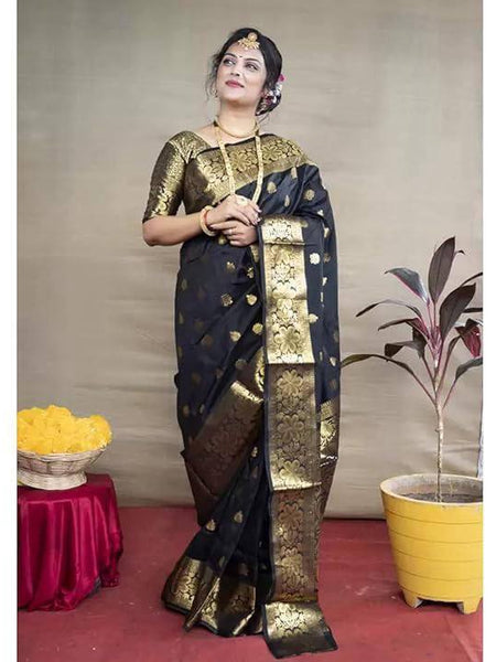 Glamgait Soft Lichi Silk Jacquard Saree