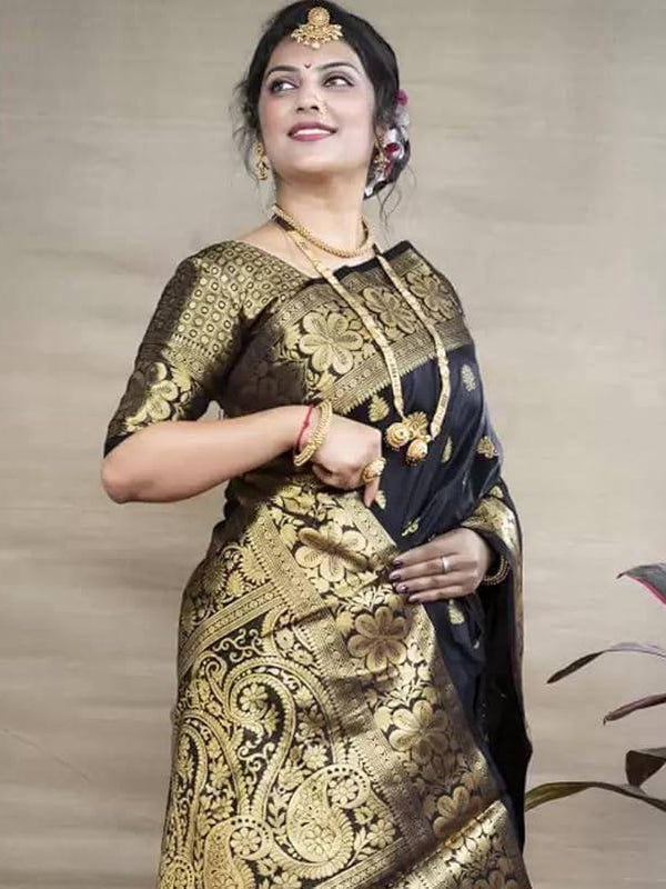 Glamgait Soft Lichi Silk Jacquard Saree