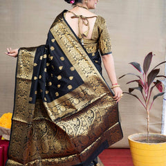 Glamgait Soft Lichi Silk Jacquard Saree