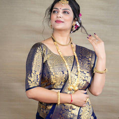 Glamgait Soft Lichi Silk Jacquard Saree