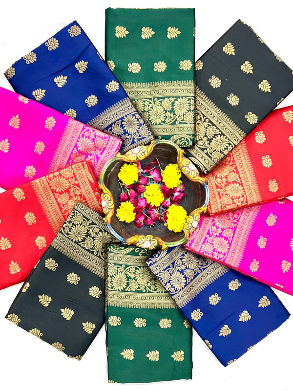 Glamgait Soft Lichi Silk Jacquard Saree