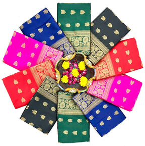 Glamgait Soft Lichi Silk Jacquard Saree