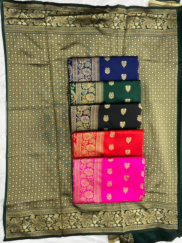 Glamgait Soft Lichi Silk Jacquard Saree