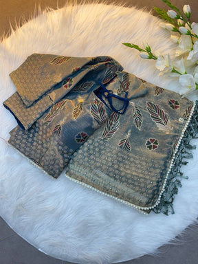 Designer Pastle Silk Saree For Women