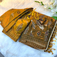 Designer Yellow Silk Saree For Women