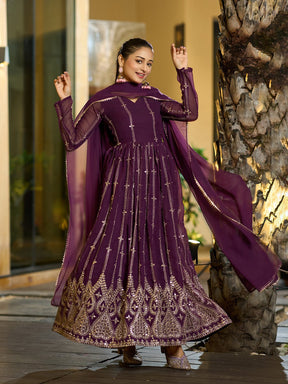 Exquisite Royal Purple Designer Anarkali Dress