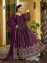 Exquisite Royal Purple Designer Anarkali Dress