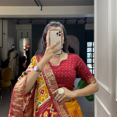 Mustard Yellow Patola Lehenga Choli for Women