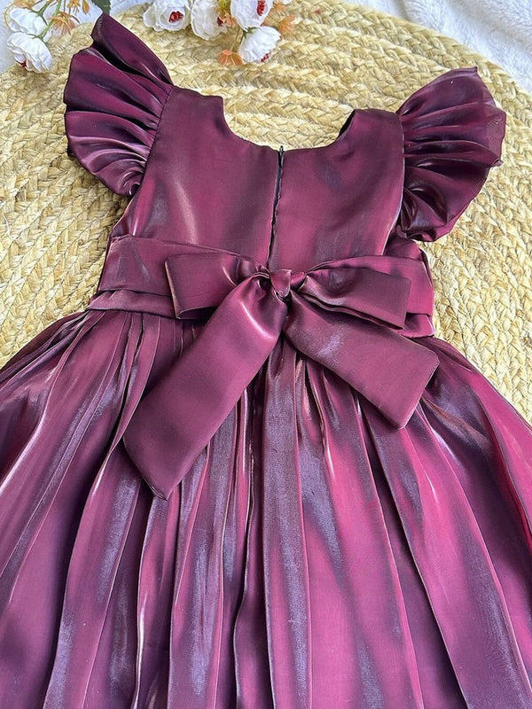 Violate Silk Flared Sleeve Baby Frock